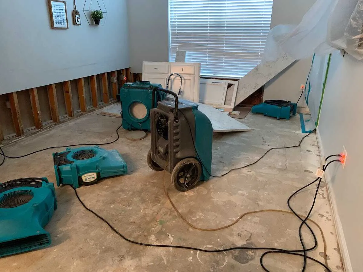Dehumidifier in flood-cut room for Water Extraction & Removal in Seward